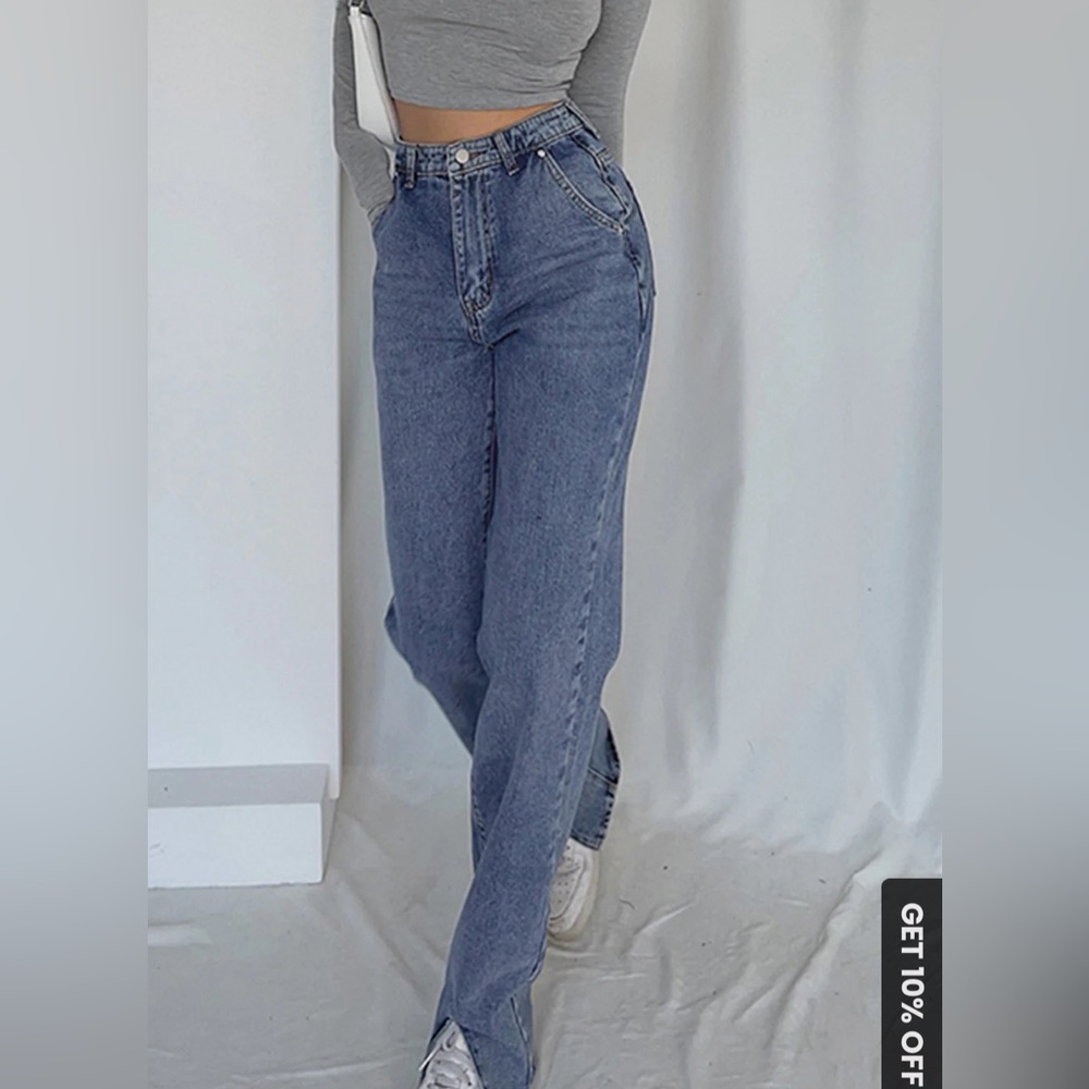 COMMENSE blue jean straight leg